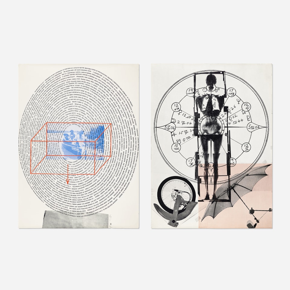 X-Ray; Circle of Words (two works from Visual Autobiography) by Robert Rauschenberg