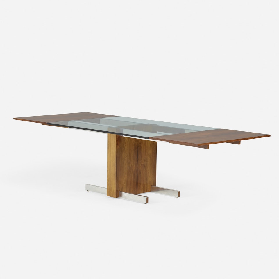 Glass Top Extension dining table, model 6705 by Vladimir Kagan