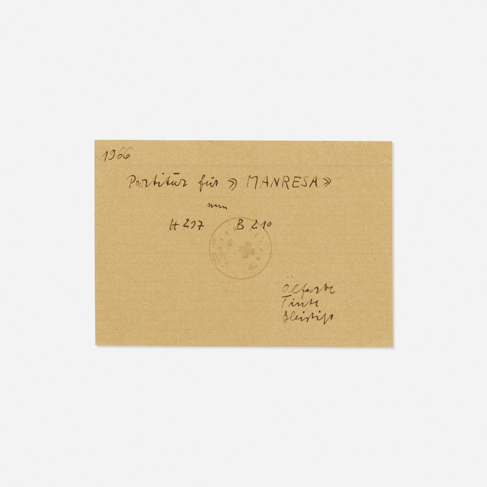 Portrait for Manresa by Joseph Beuys