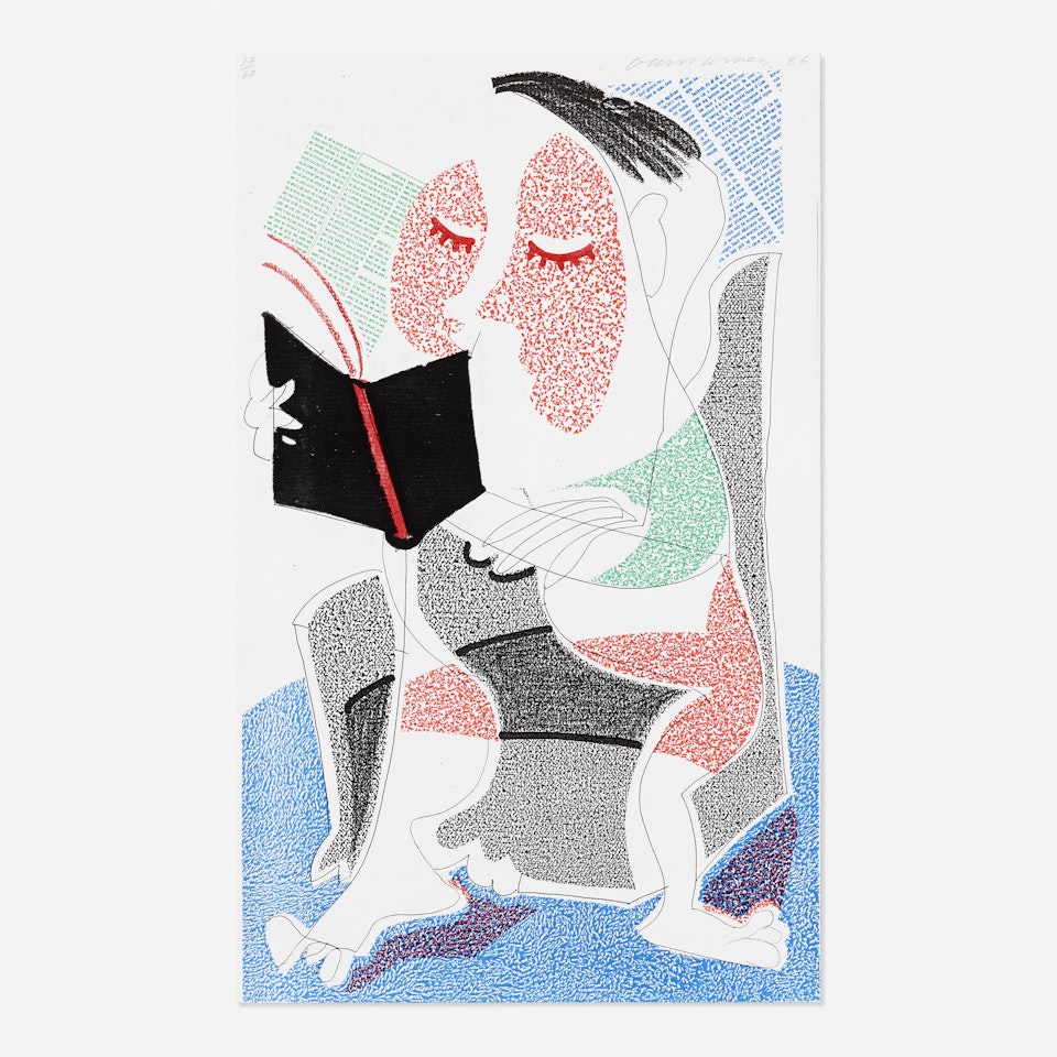 Man Reading Stendhal by David Hockney
