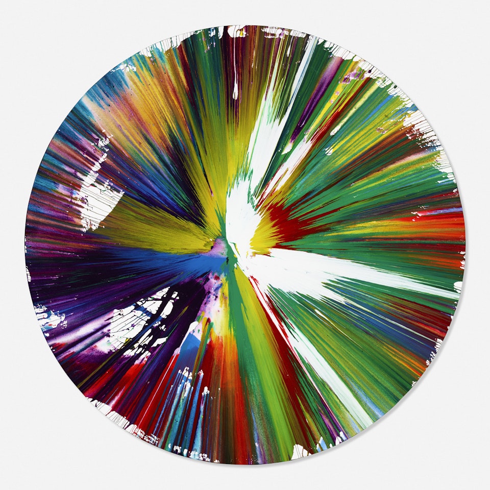 Signed Circle Spin Painting by Damien Hirst