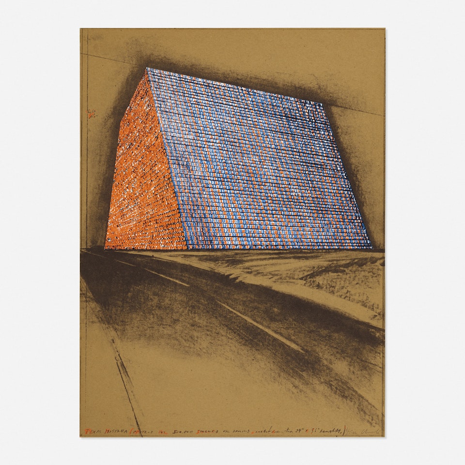 Texas Mastaba, Project for 500,000 Stacked Oil Drums from America: The Third Century by Christo
