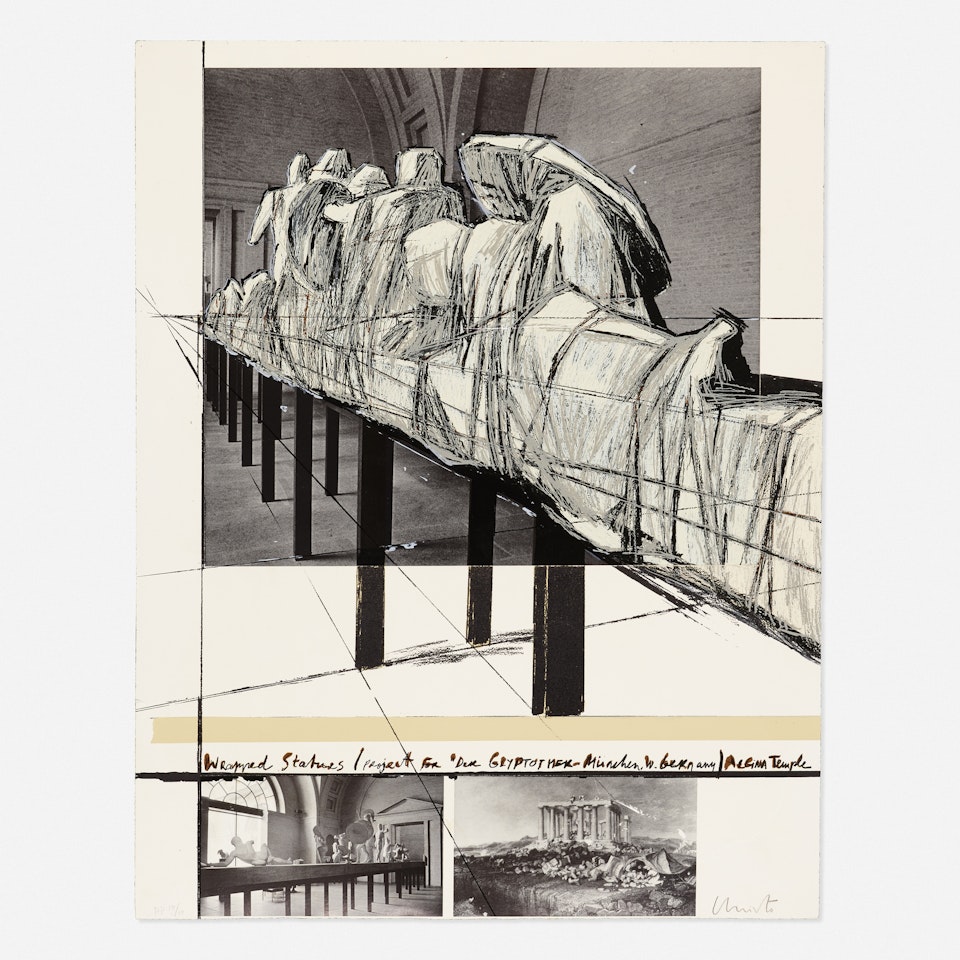 Wrapped Statues (Project for Der Glyptotek in Munich Aegean Temple) by Christo