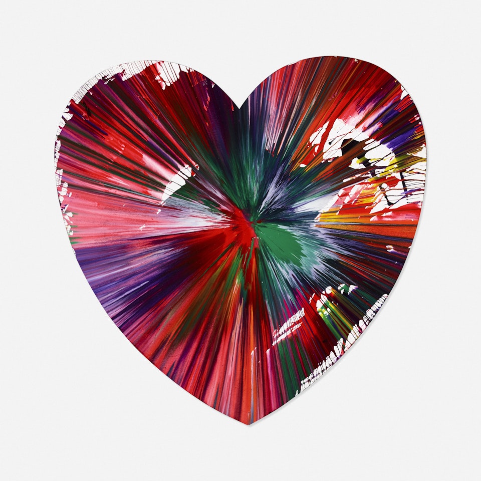 Heart Spin Painting by Damien Hirst