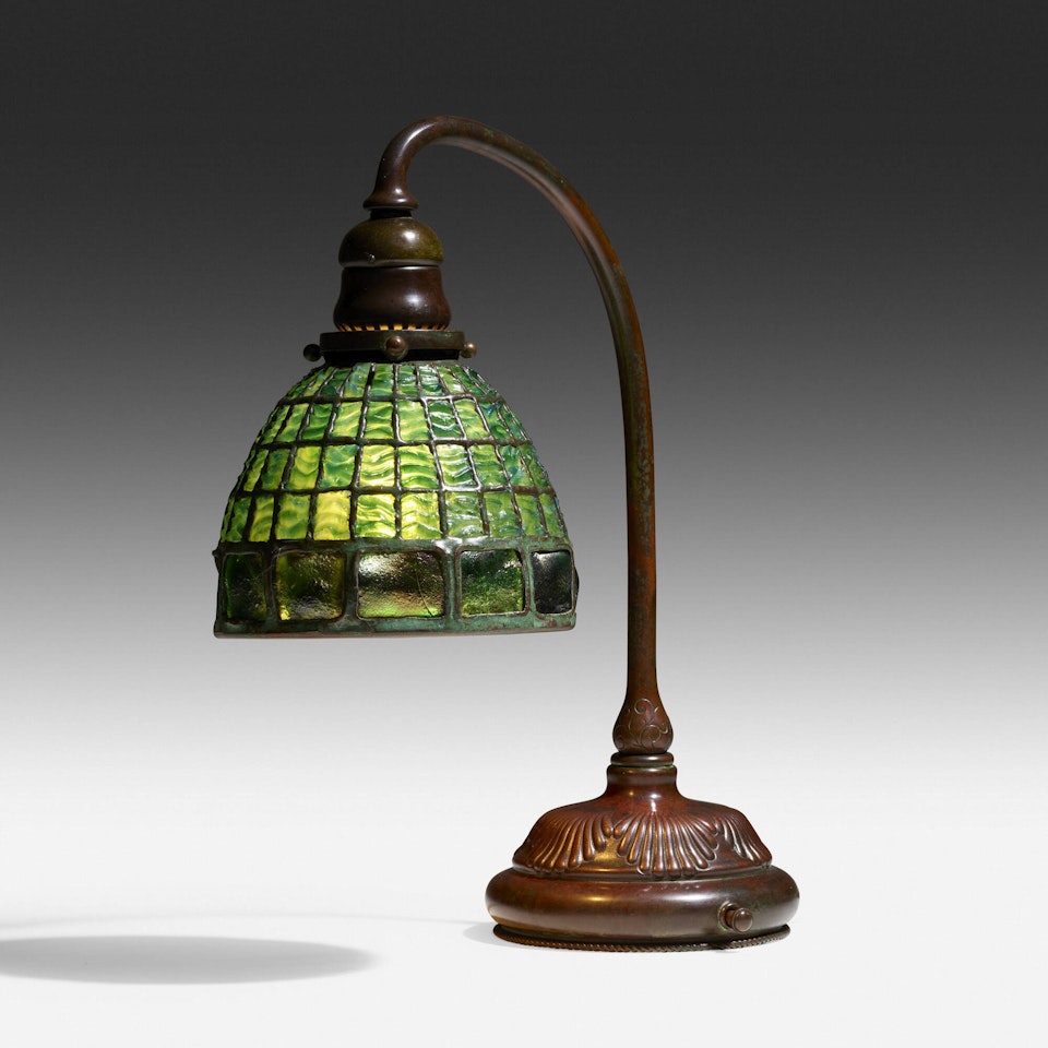 Turtleback tile desk lamp by Tiffany Studios