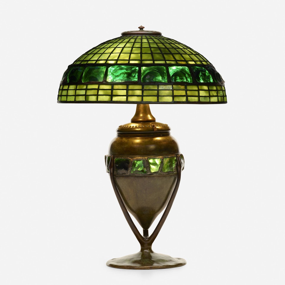 Turtleback tile table lamp by Tiffany Studios