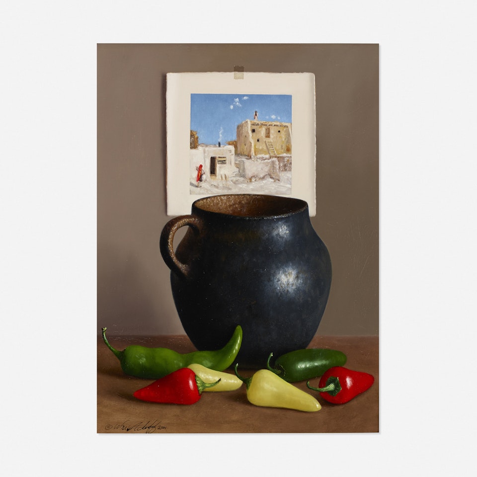Taos and Chilies by William Acheff