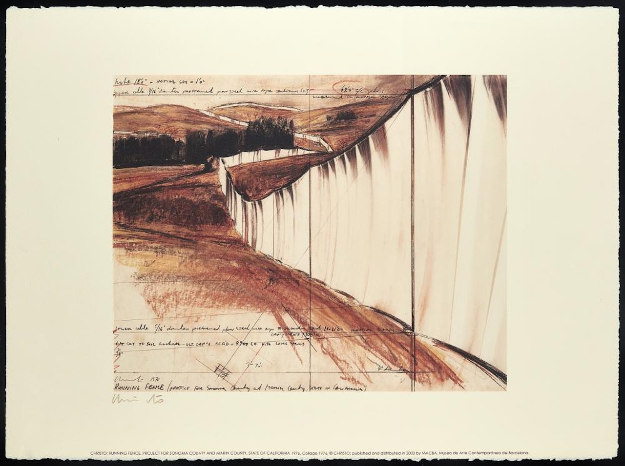 Running Fence Project for Sonoma County and Marn County, State of California by Christo