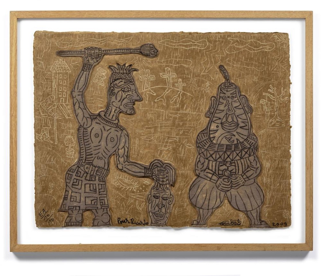 Tête de poire et artiste givre by Robert Combas