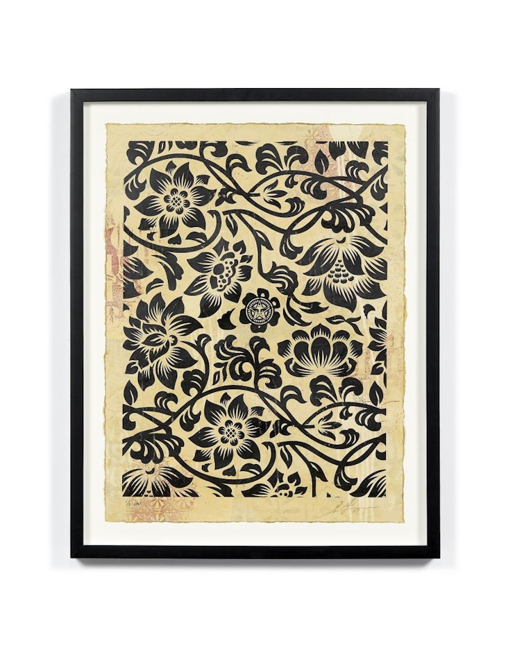 Floral Takeover (Black / Cream) by Shepard Fairey