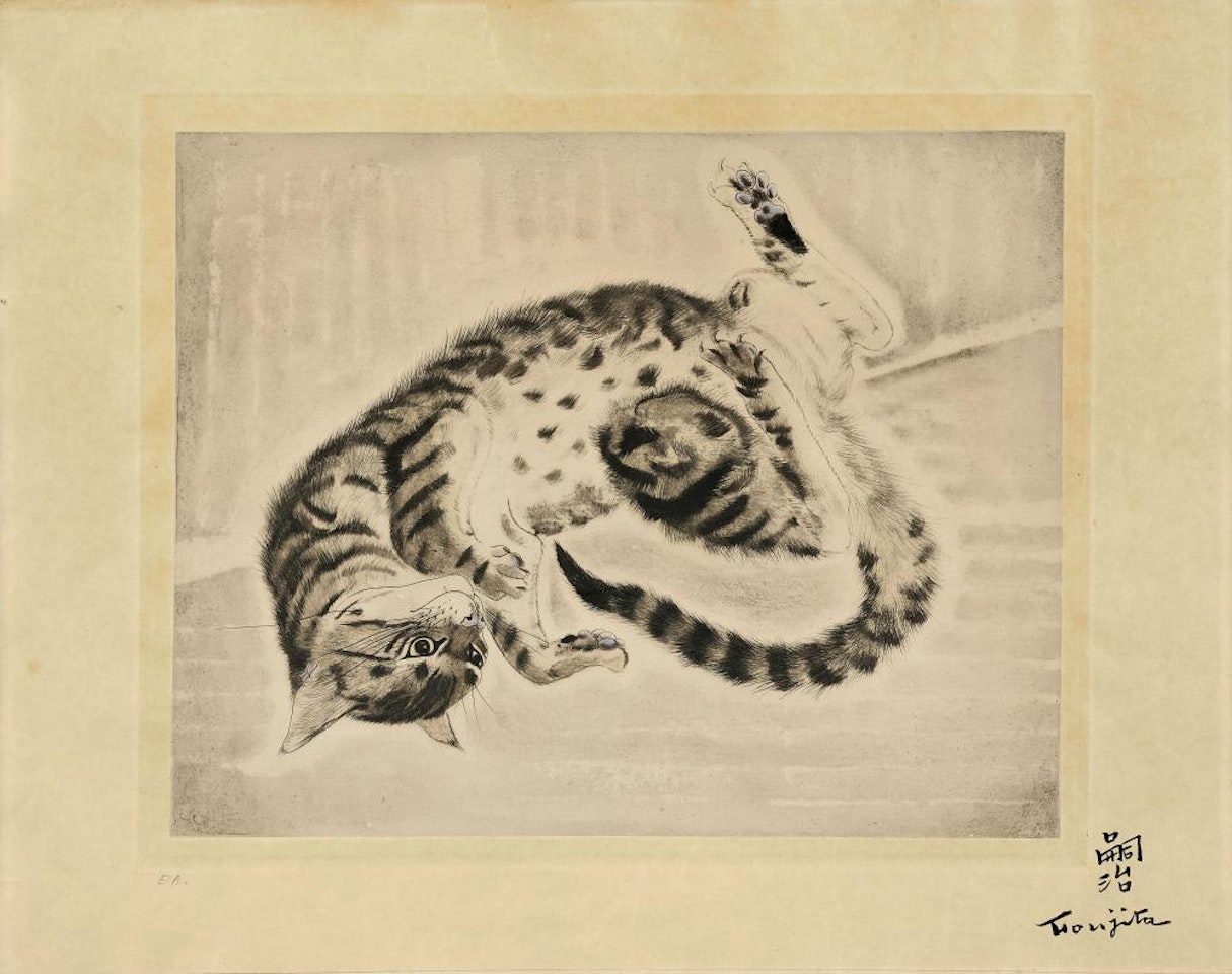 Chat - Planche issue de la série "les Chats" by Leonard Tsuguharu Foujita