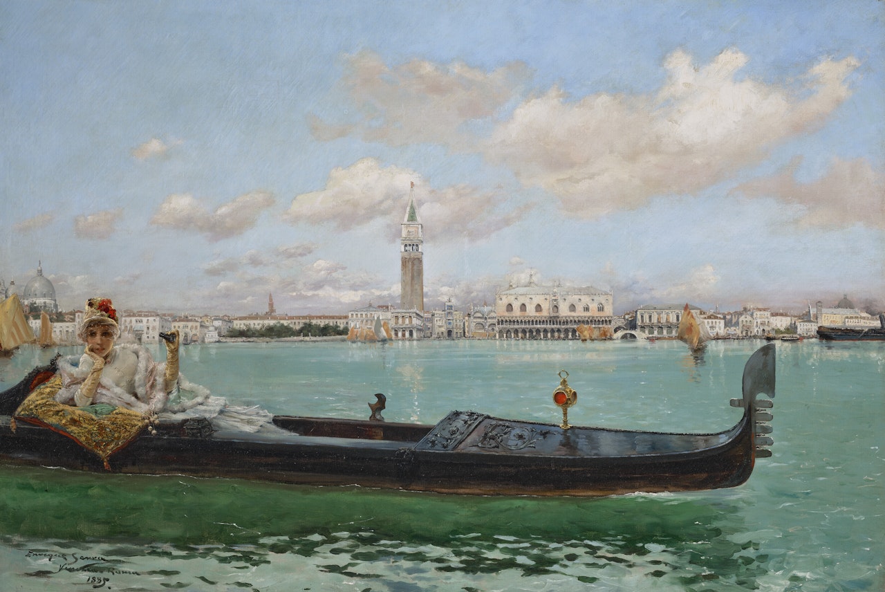 An observer on the Venetian Lagoon by Enrique Serra Y Auqué