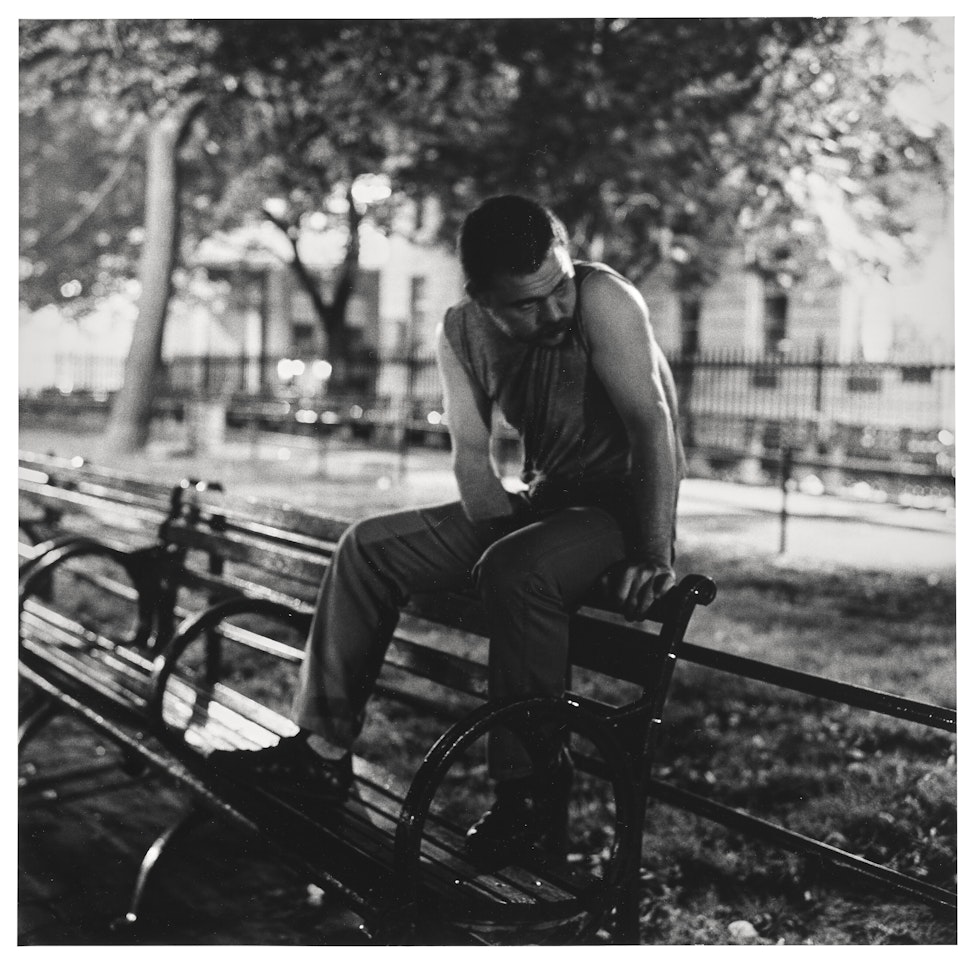 Bearded Man on Park Bench by Peter Hujar