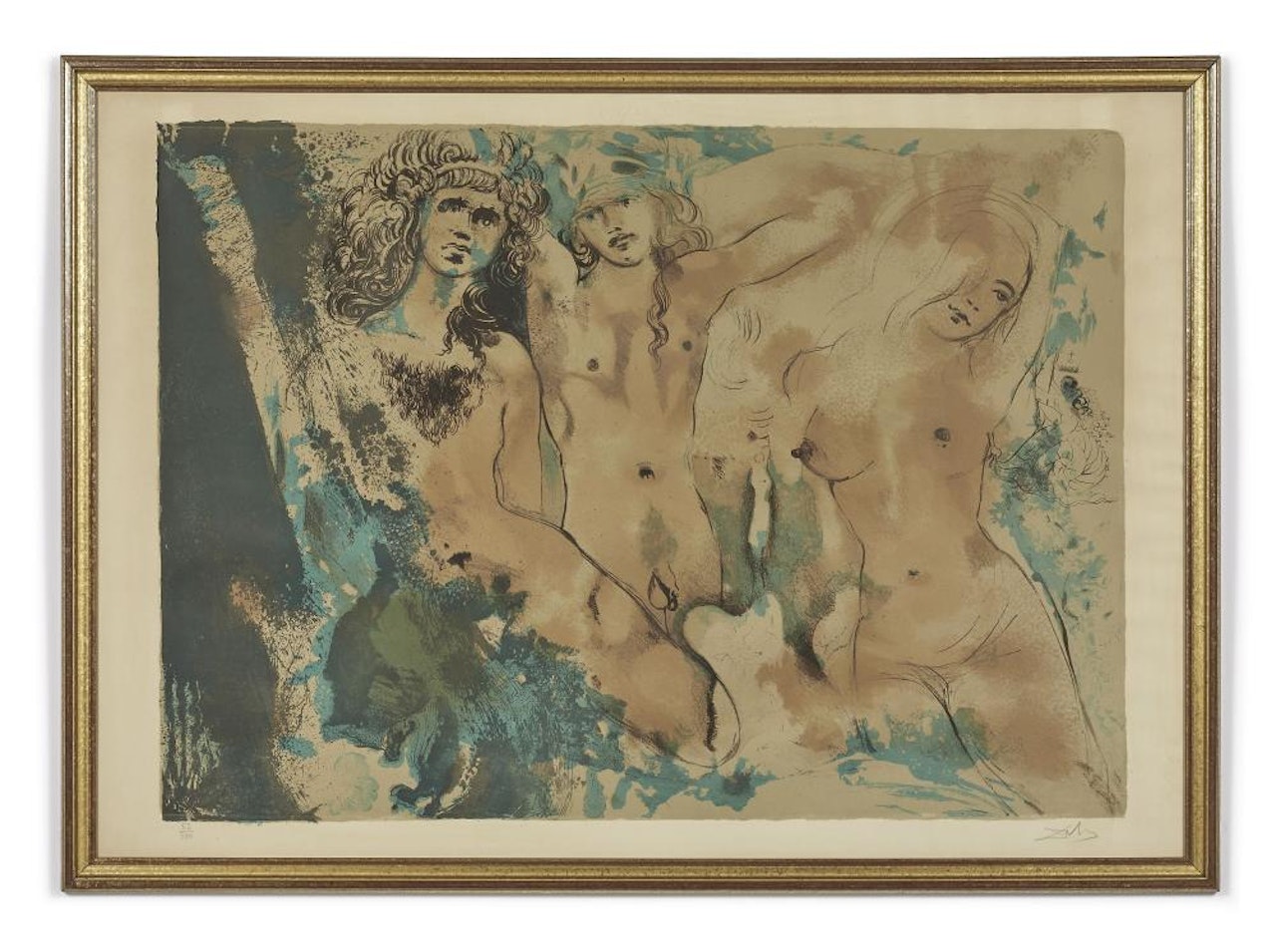 Happy Days (3 hippies) - 1970 Lithographie en couleurs by Salvador Dali