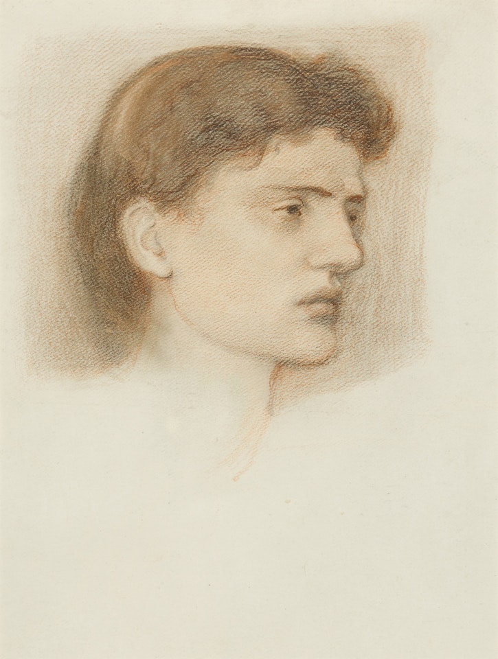 Portrait of a Young Woman, Thought to be Miss Augusta Jones (recto); Two Caricatures of William Morris (verso) by Edward Coley Burne-Jones