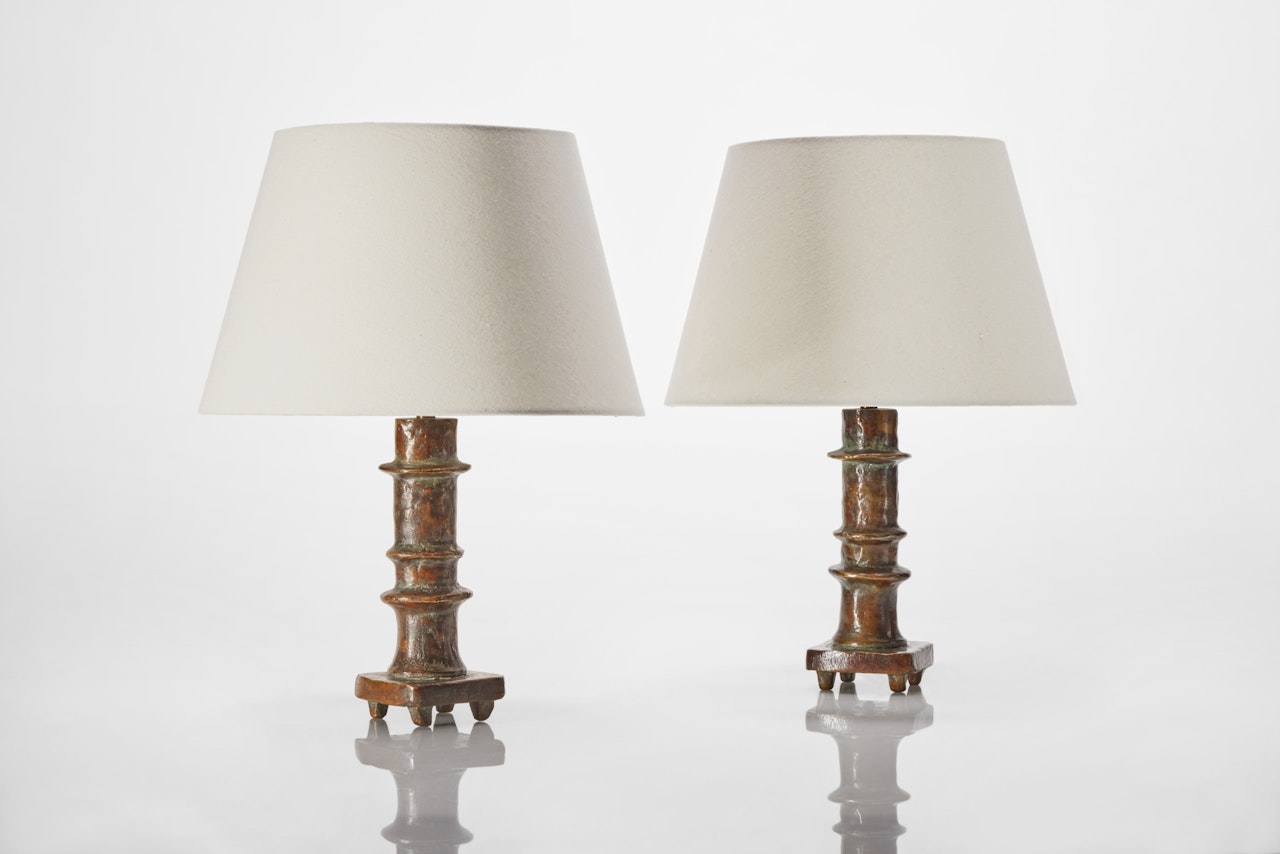 Pair of "Bougeoirs" Table Lamps by Diego Giacometti