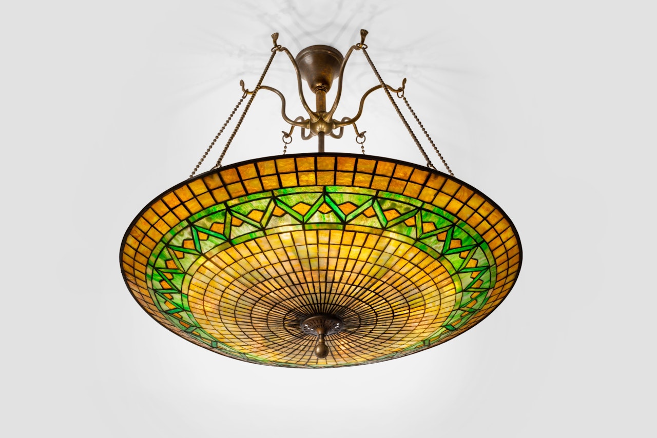 "Geometric" Parasol Chandelier by Tiffany Studios