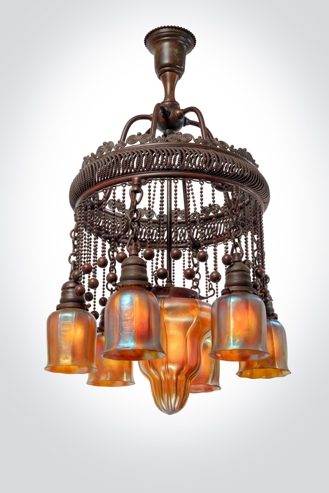 Seven-Light Moorish Chandelier by Tiffany Studios