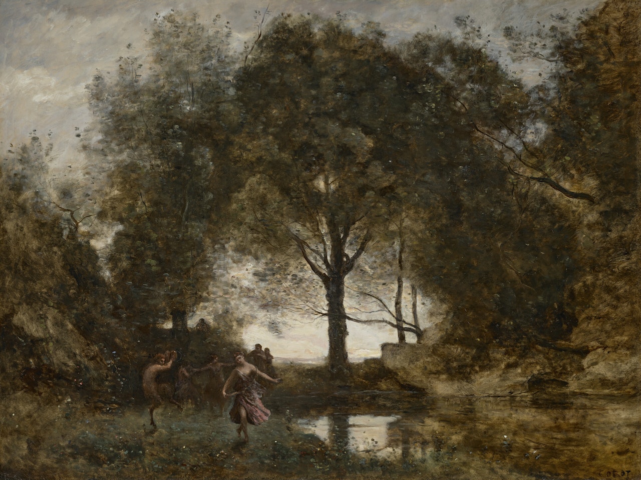 Nymphes et faunes by Jean Baptiste Camille Corot