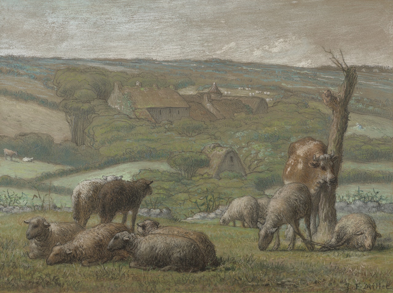 Rural landscape by Jean-François Millet