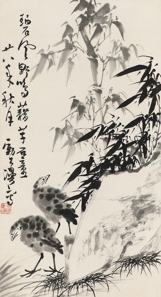 Birds and Bamboo by Li Kuchan