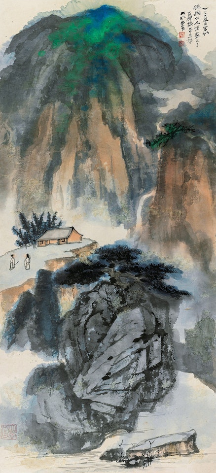 Visiting a friend by Zhang Daqian