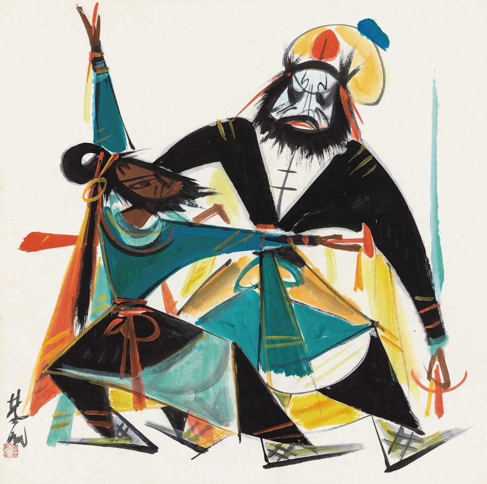 Chinese Opera Figures by Lin Fengmian