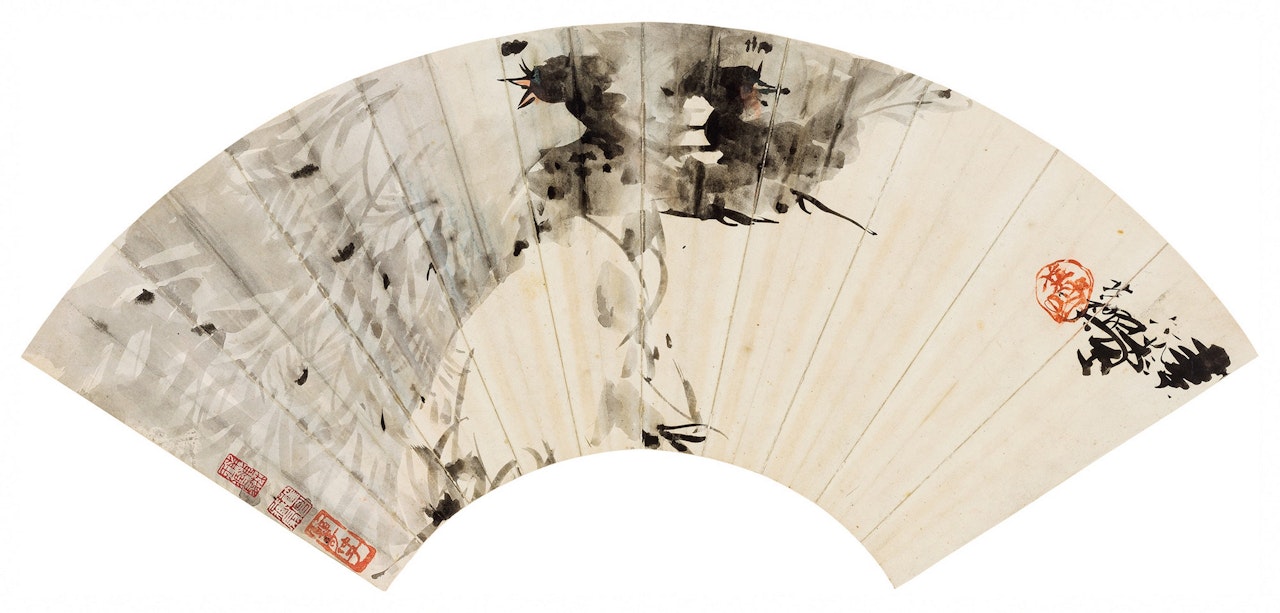 Lotus Pond and Birds by Lin Fengmian