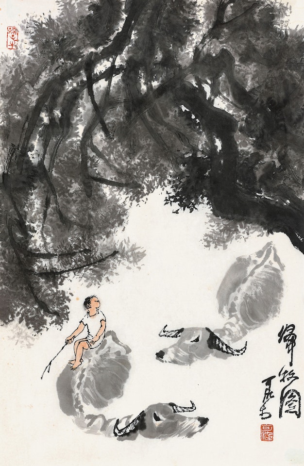 Herding by Li Keran