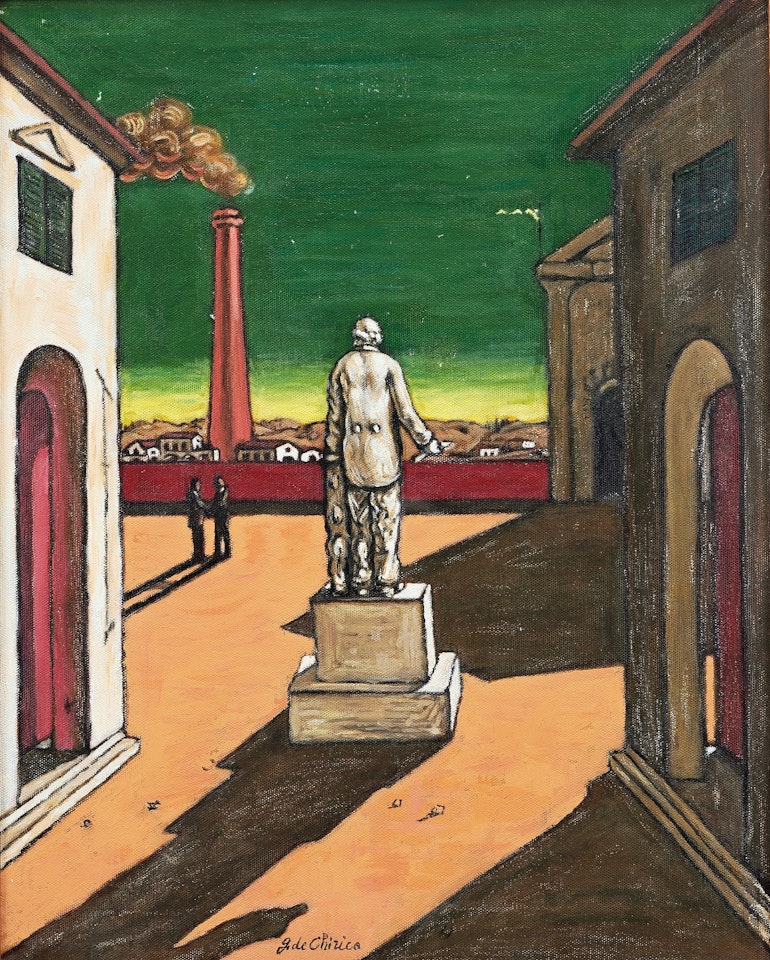 Piazza d'Italia con Monumento a Cavour by Giorgio de Chirico
