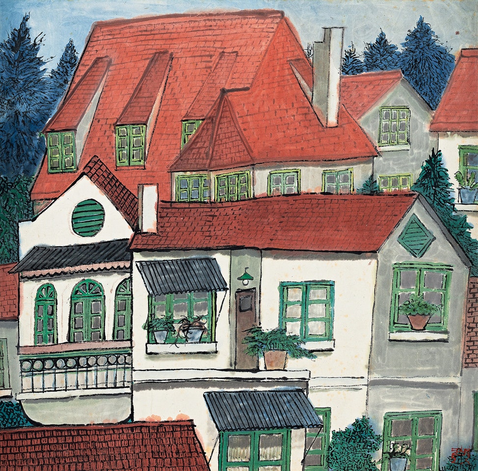 Red Roof by Pang Xunqin