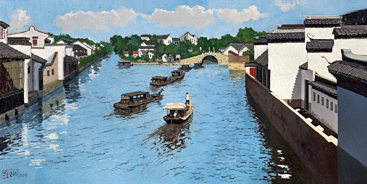On a Little Boat, I Live My Life by Pang Jiun