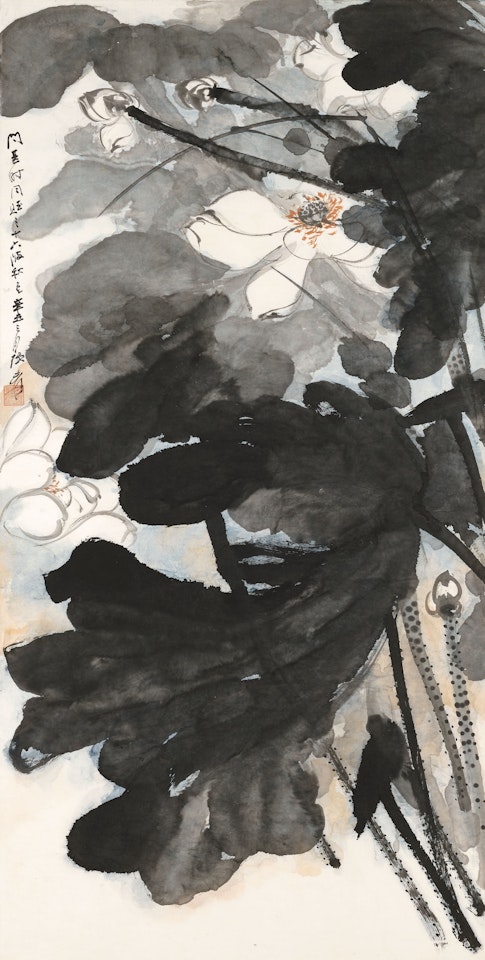 Lotus in the Wind by Zhang Daqian
