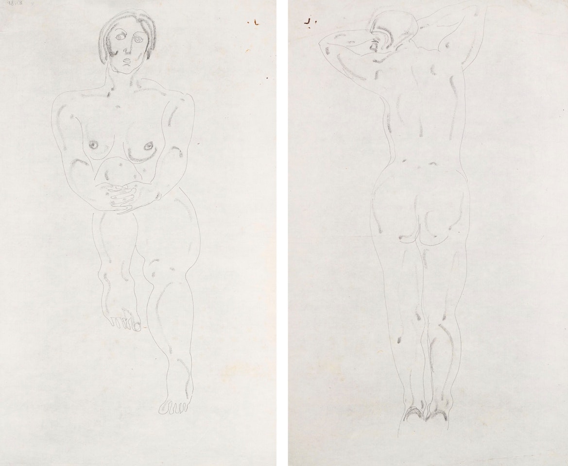 Nude (Double-sided) by Sanyu