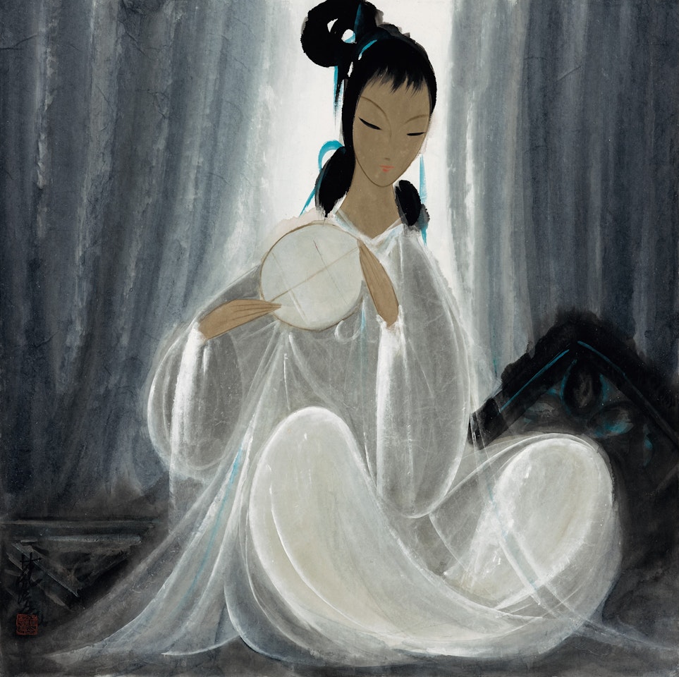 A Lady with Fan by Lin Fengmian