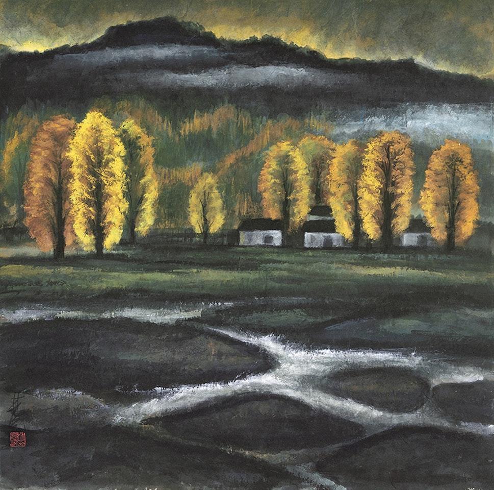 Village Scenery by Lin Fengmian
