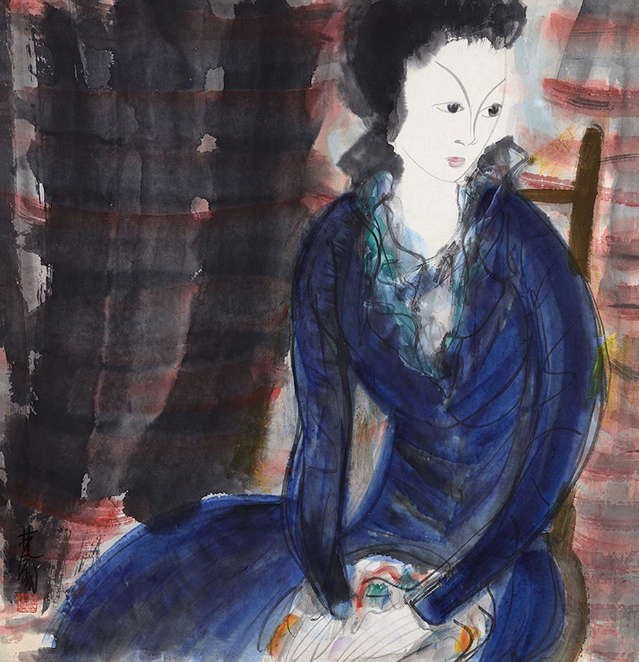 Lady in Blue by Lin Fengmian