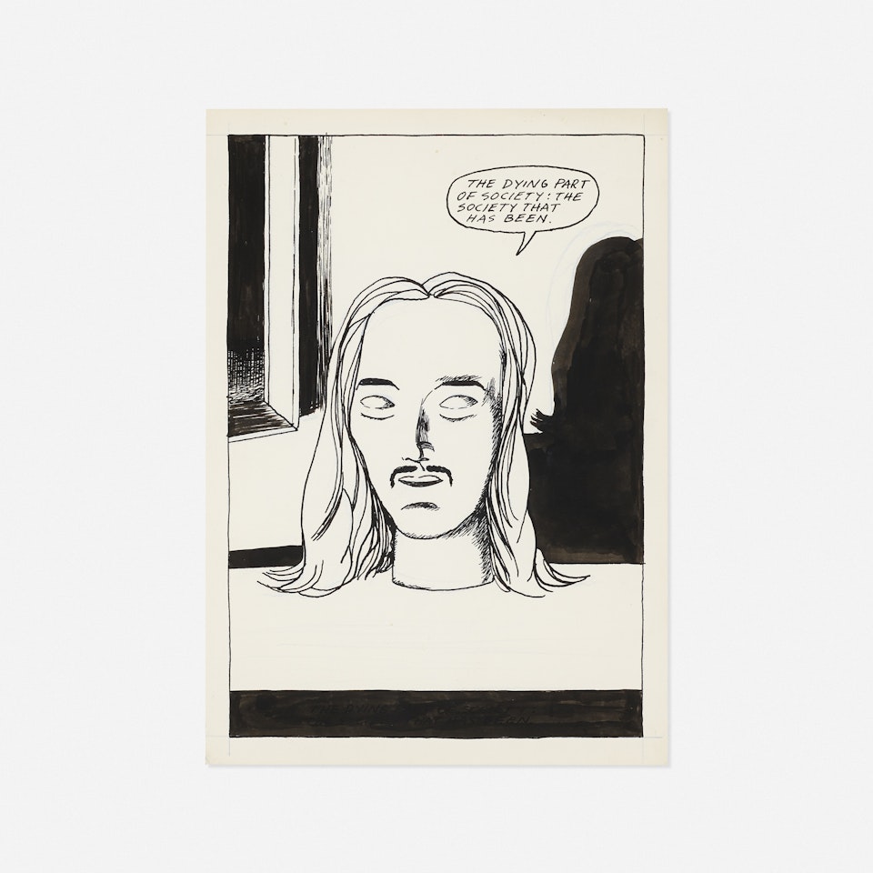 No Title (Dying Society) by Raymond Pettibon
