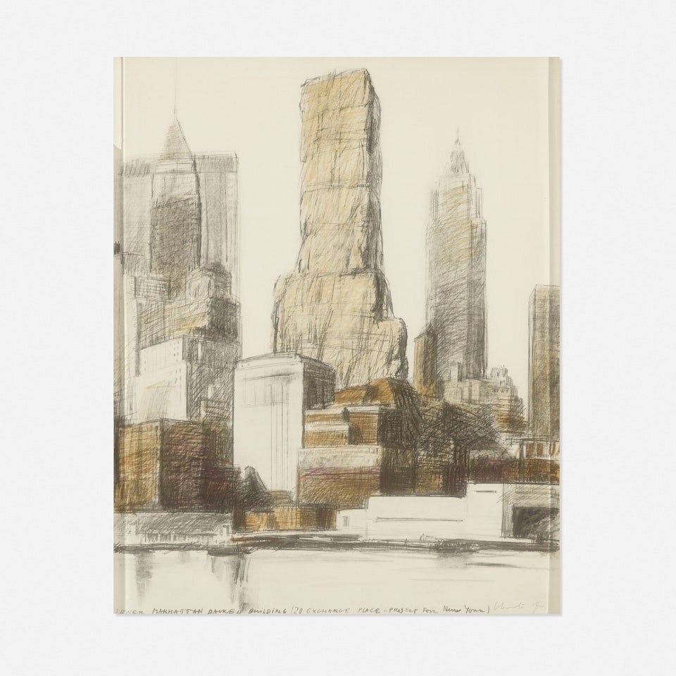 Lower Manhattan Packed Building, 20 Exchange Place, Project for New York by Christo