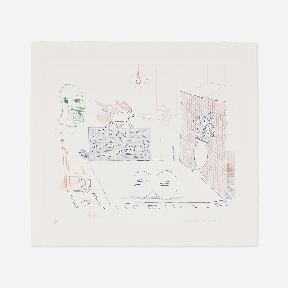 Discord Merely Magnifies (from The Blue Guitar series) by David Hockney