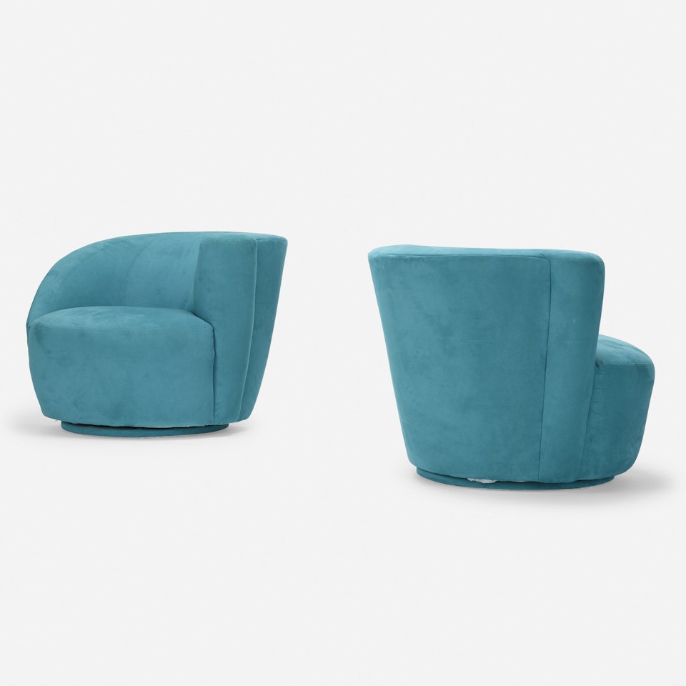 Corkscrew chairs, pair by Vladimir Kagan