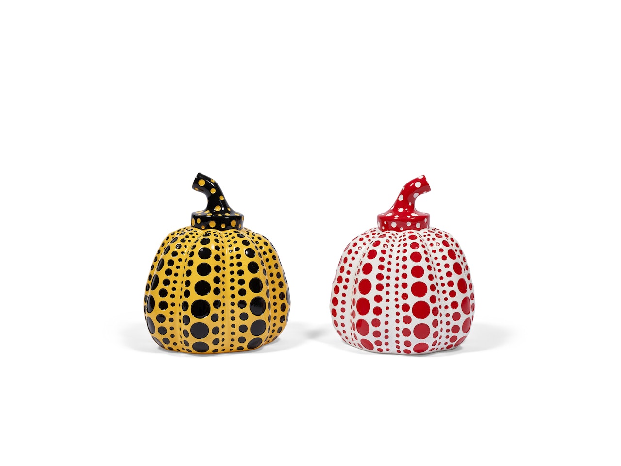 Yellow Pumpkin & Red Pumpkin by Yayoi Kusama