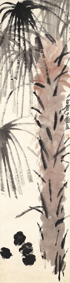 Chicks under Palm Tree by Qi Baishi