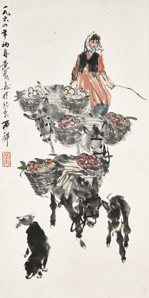 Girl Herding Donkeys by Huang Zhou