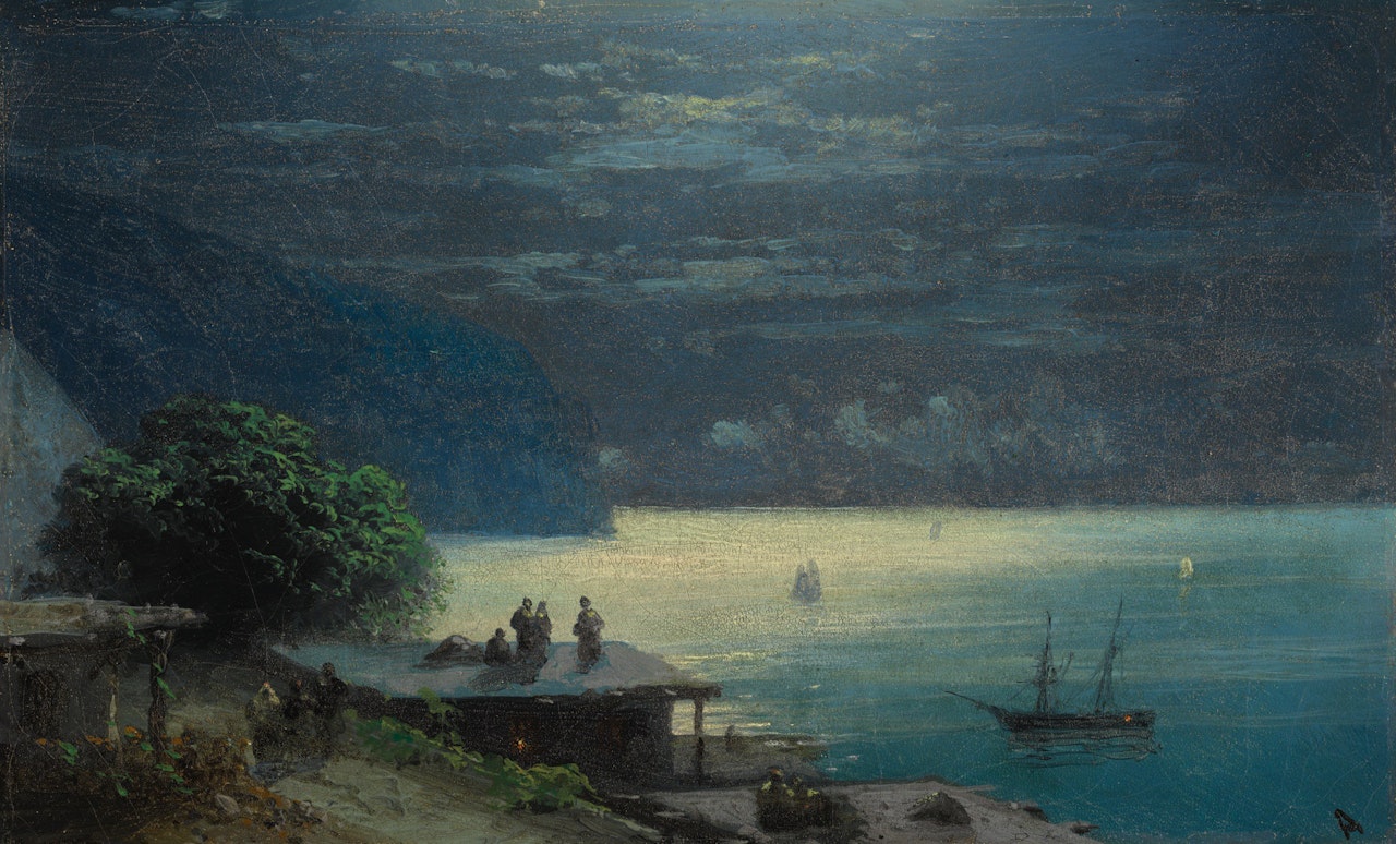 CRIMEAN COAST BY MOONLIGHT by Ivan Konstantinovich Aivazovsky