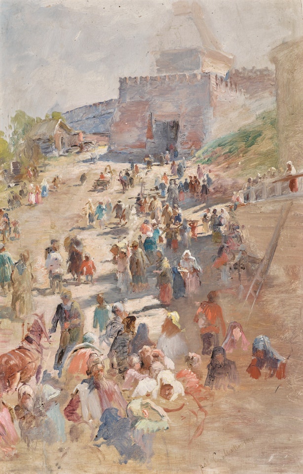 STUDY FOR THE APPEAL OF MININ by Konstantin Makovsky