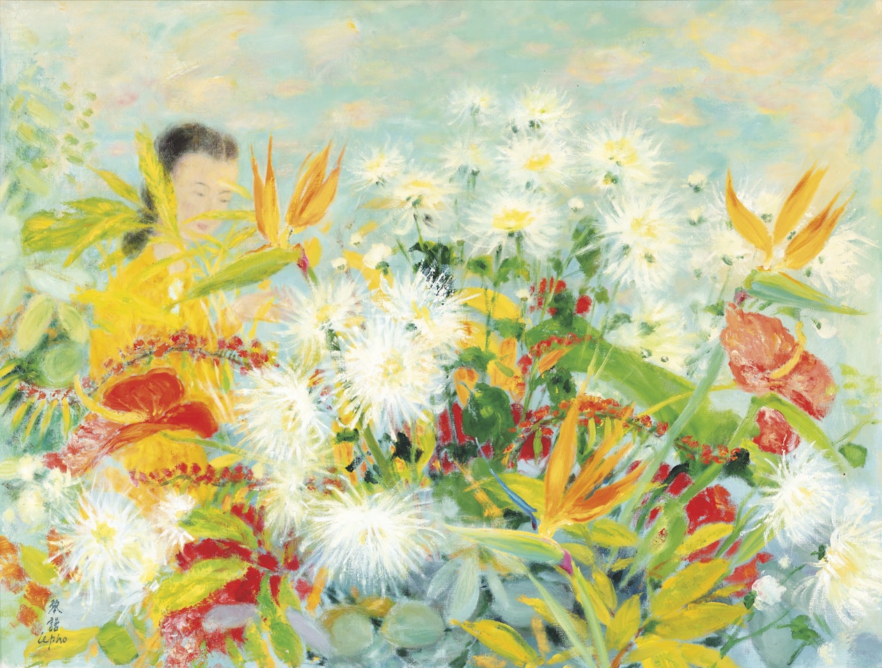 La femme au bouquet de fleur (Lady with Flowers) by Le Pho
