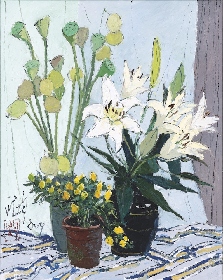 Still Life with Lily and Lotus Seeds by Pang Jiun