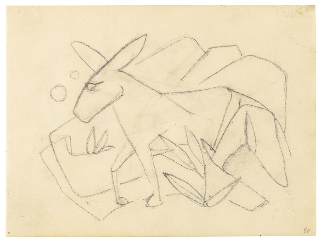Esel in stilisierter Landschaft by Franz Marc