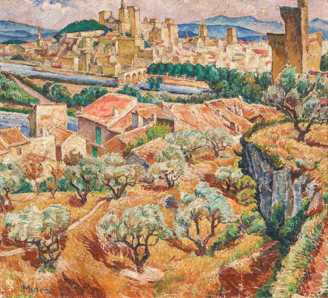 Ansicht von Avignon. Verso: Mutter mit Kind by Mela Muter